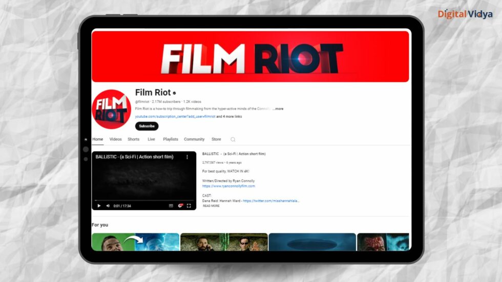 Film riot is a educational and entertaining filmmaking tutorials entity.