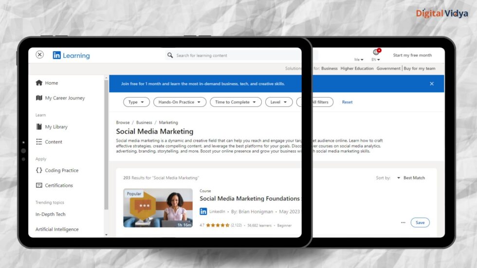 Linkedin learning social media marketing course