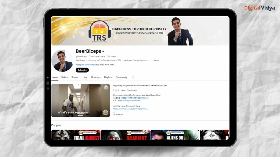 Beerbiceps is personal development and lifestyle channel.