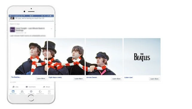 Carousel ad examples - deezer