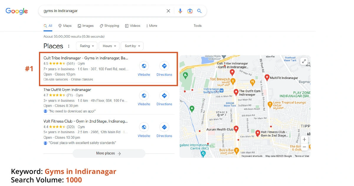 Search in indiranagar