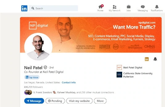 Neil patel social media marketing expert and digital marketing.