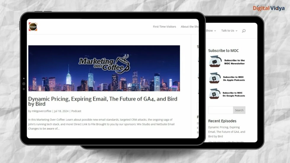 Marketing over coffee podcast and youtube