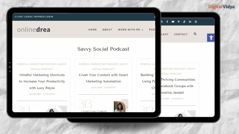 Savvy social podcast and youtube