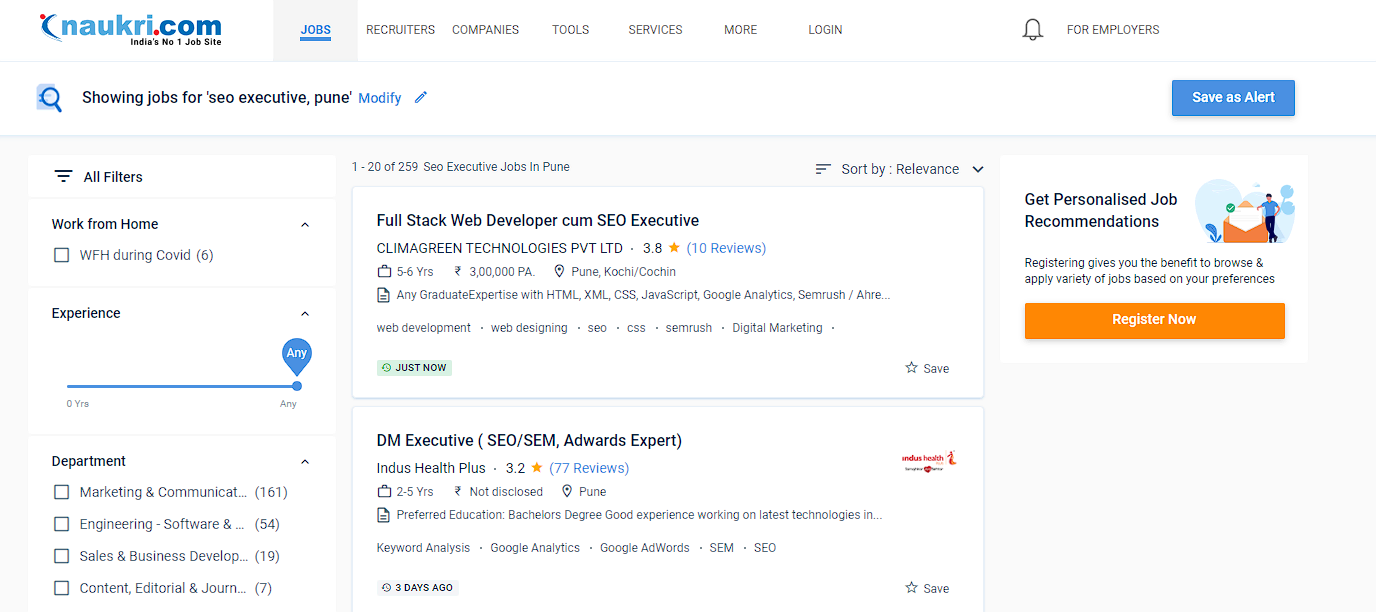 Seo executive jobs in pune