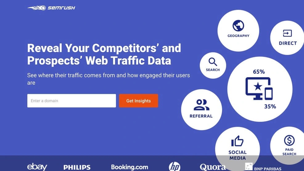 Semrush landing page