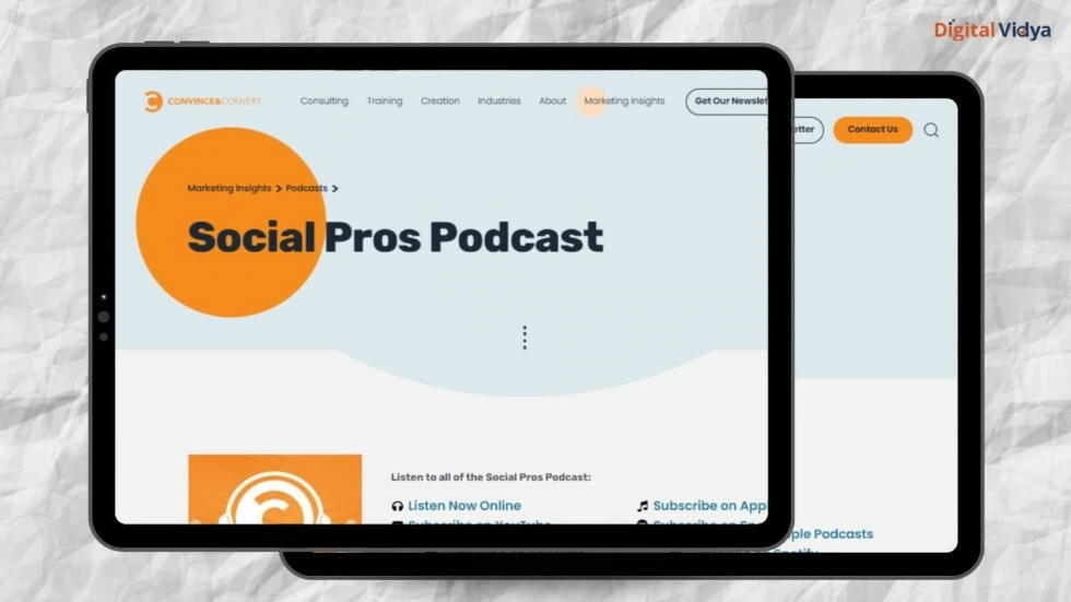 Social pros podcast and youtube