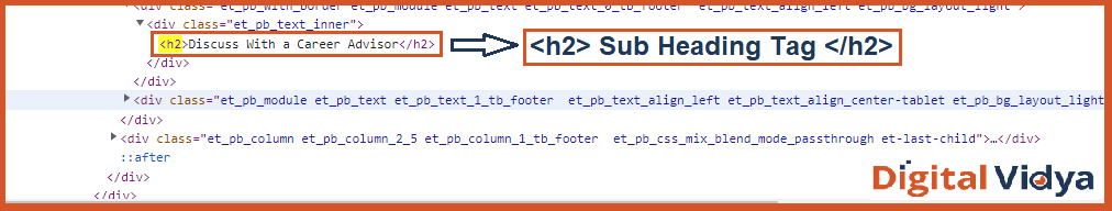 Subheading tags in on-page seo